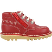 Kickers Kick Hi Red Zip Boots