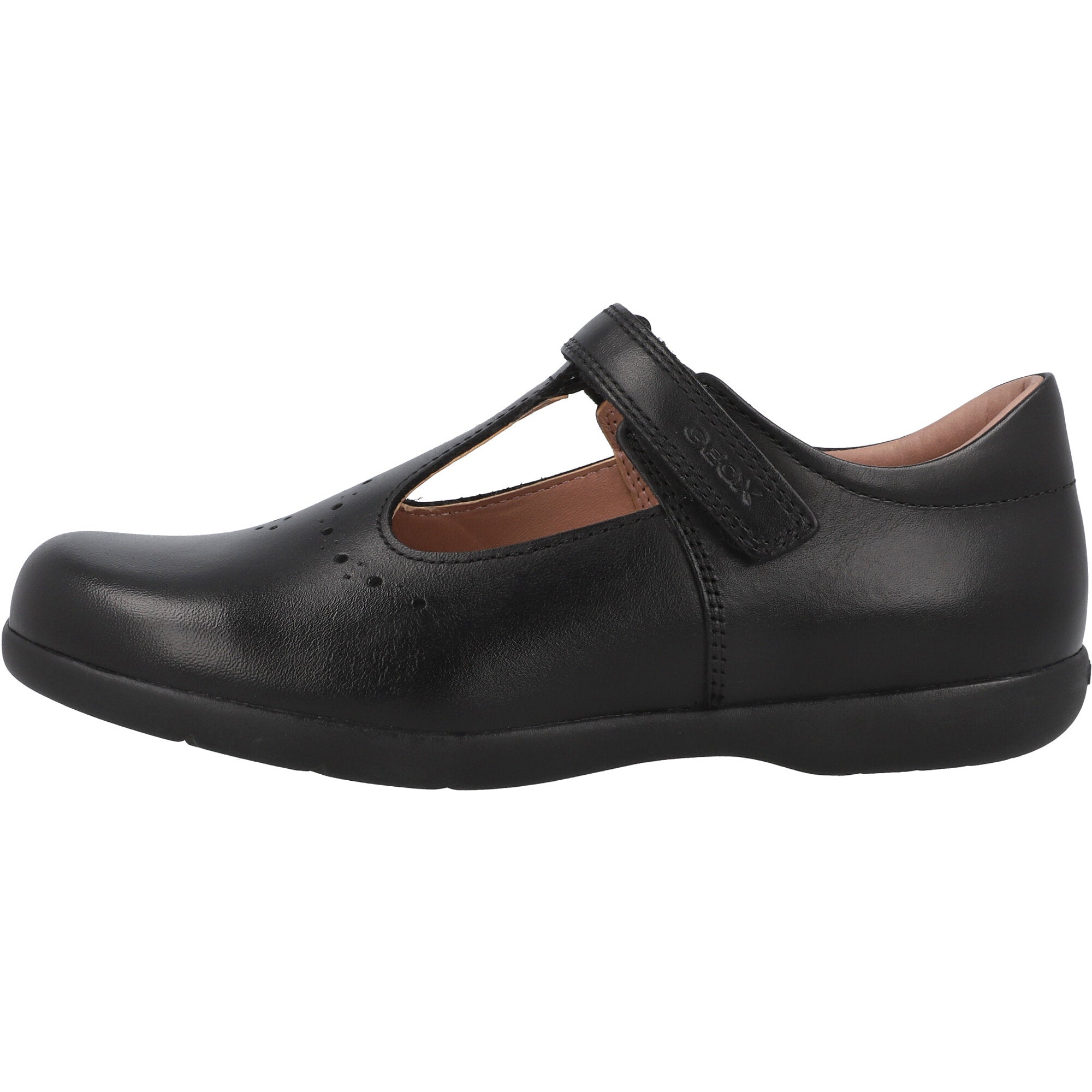 Geox Naimara Black T-Bar School Shoes