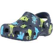 Crocs Kids Classic Monster Print Clog Navy