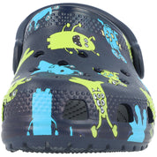 Crocs Kids Classic Monster Print Clog Navy