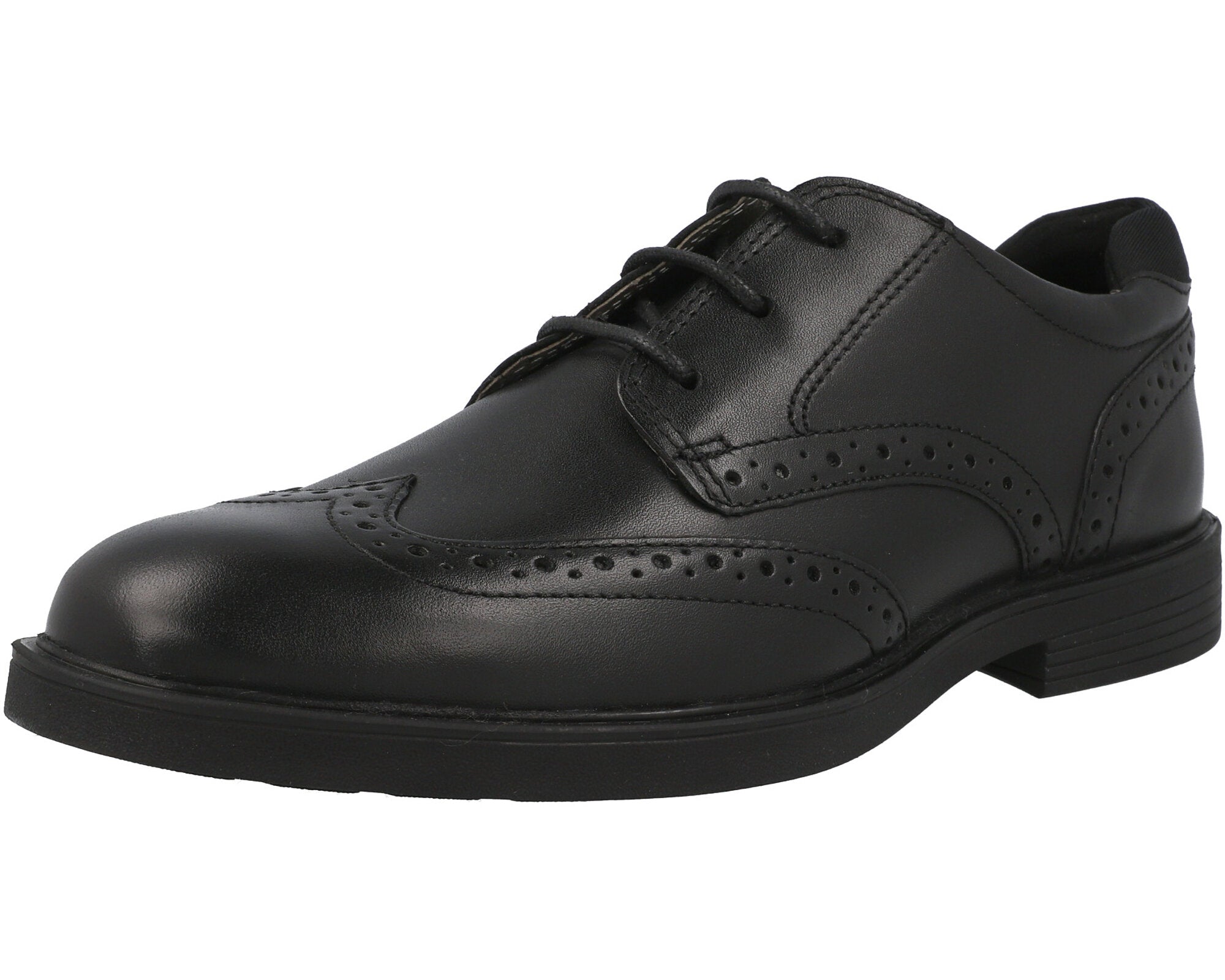 Geox Zheeno Boys' Black Leather Shoes