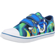 Sonic the Hedgehog Twin Strap Blue Canvas Trainers