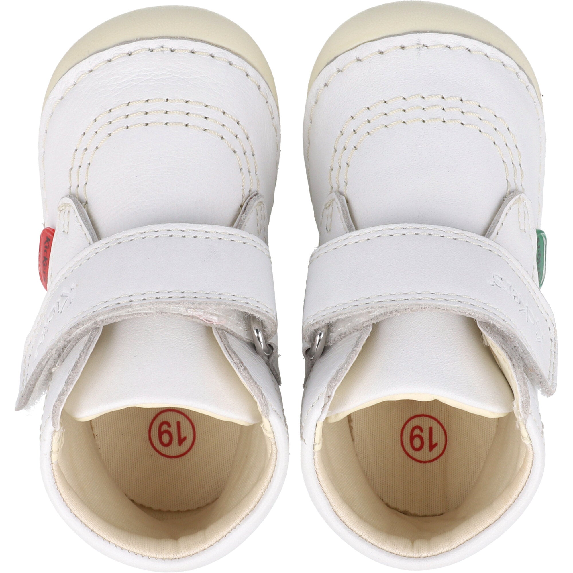 Kickers Soft Leather White Baby Shoes