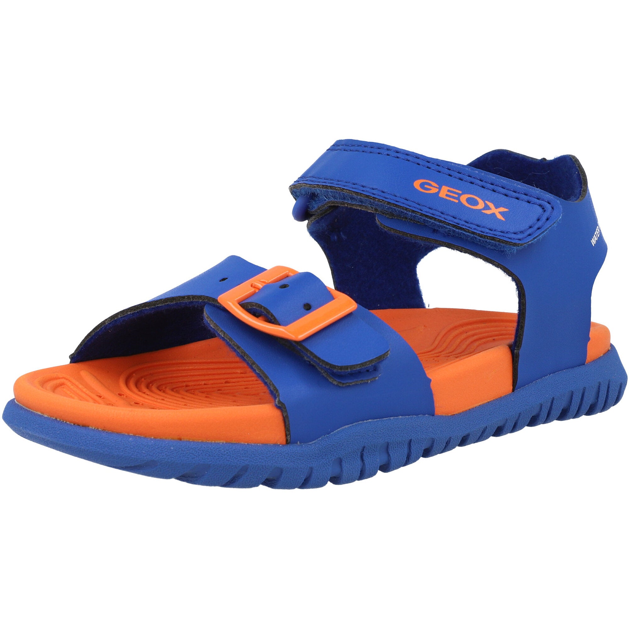 Geox Fusbetto Blue and Orange Sandals