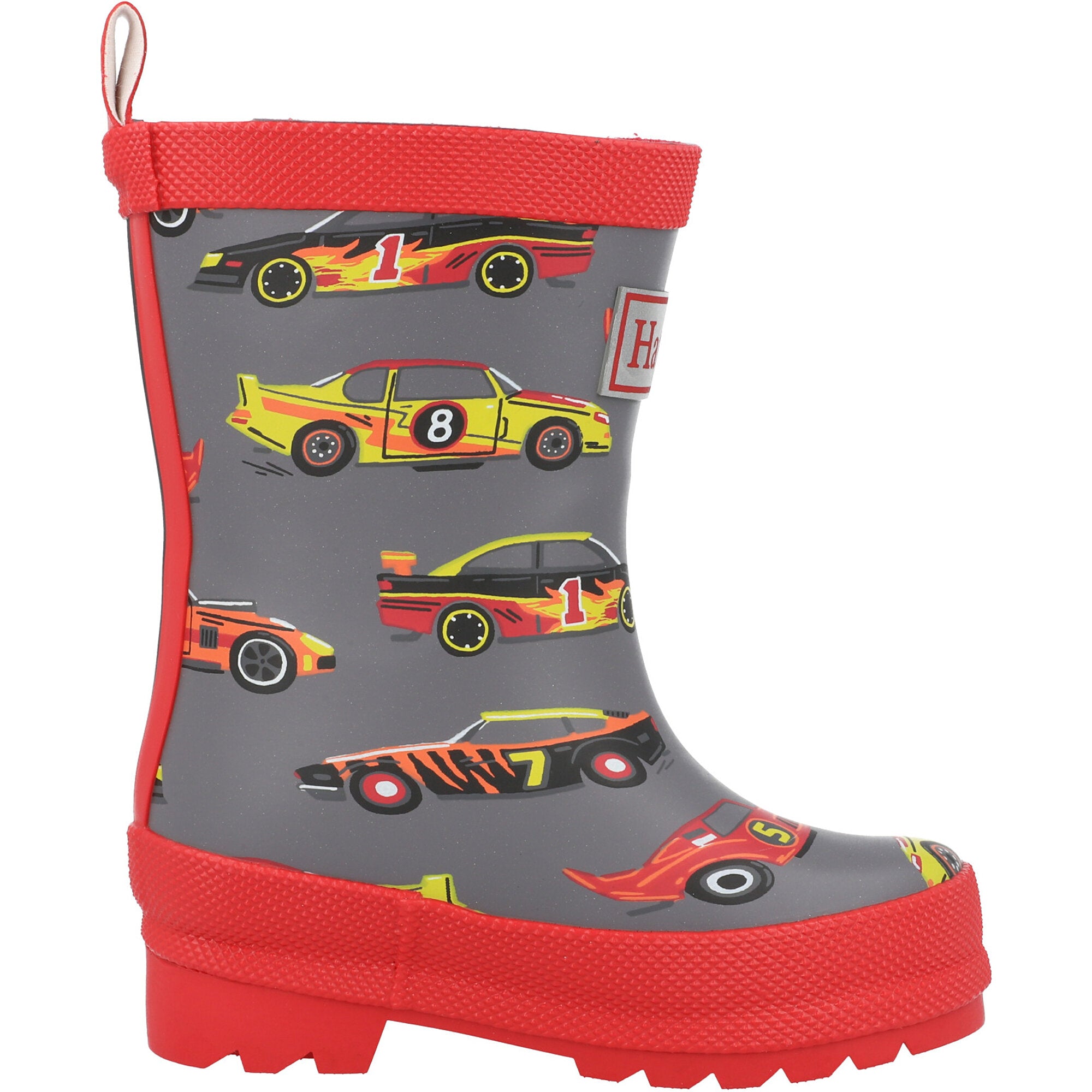 Hatley Classic Race Cars Steel Grey Rain Boots