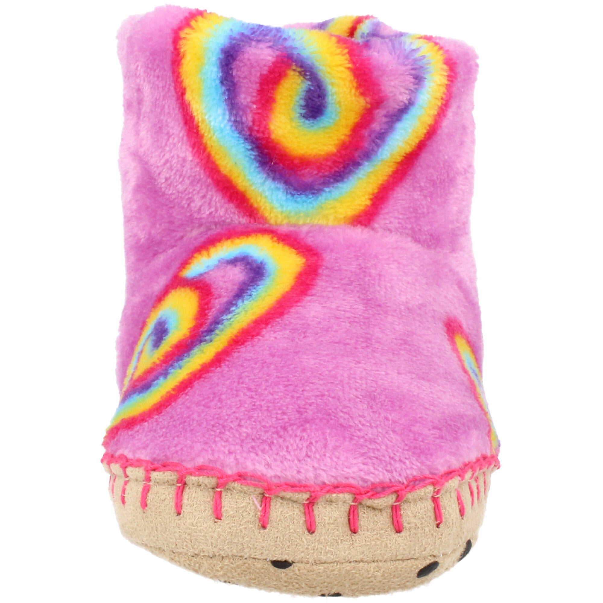 Hatley Twisty Rainbow Hearts Fleece Slippers