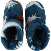 Hatley Blue Dinos Fleece Slippers